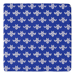 SCANDIA BLUE KNIT Marble Stone Trivet