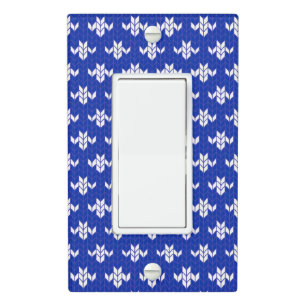 SCANDIA BLUE KNIT Single Rocker Light Switch Cover