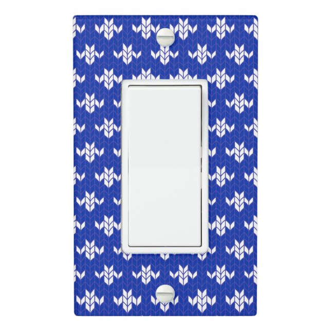 SCANDIA BLUE KNIT Single Rocker Light Switch Cover (In Situ)