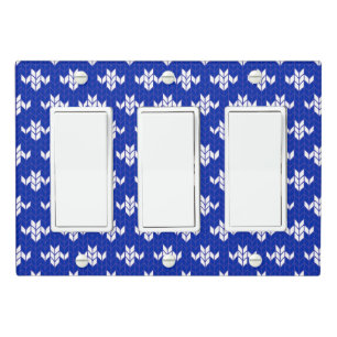 SCANDIA BLUE KNIT Triple Rocker Light Switch Cover