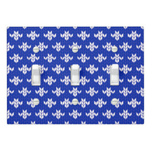 SCANDIA BLUE KNIT Triple Toggle Light Switch Cover