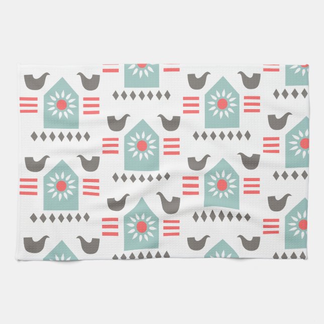 Scandia Folk Art Farm House Kitchen Towel (Horizontal)