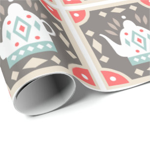Scandia Teapot Tiles Wrapping Paper