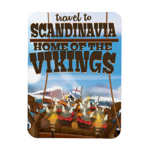 Scandinavia home of the vikings cartoon poster magnet