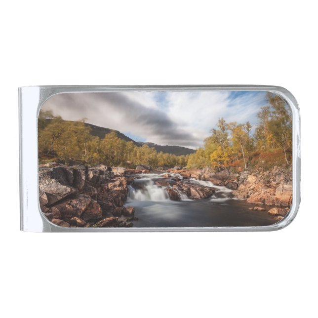 Scandinavia Landscape Photo Silver Finish Money Clip (Front)