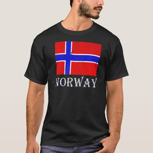 Scandinavia Nordic Country Norwegian Flag Norway  T-Shirt (Front)