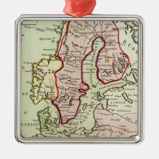 Scandinavia, Sweden, Denmark Metal Ornament (Front)