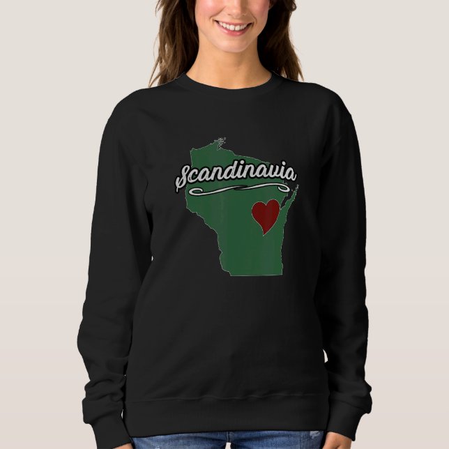 Scandinavia  Wisconsin WI USA  City State Souvenir Sweatshirt (Front)