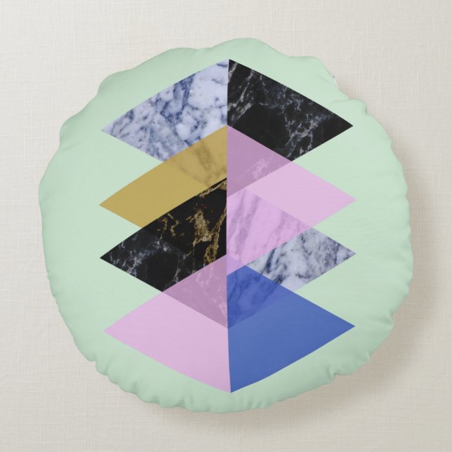 Scandinavian Abstract #886 Round Pillow (Back)