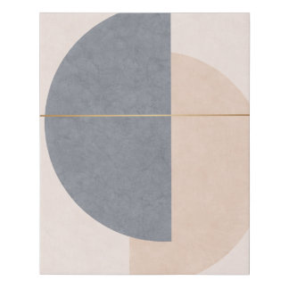 Scandinavian Abstract Beige Blue Home Decor Faux Canvas Print
