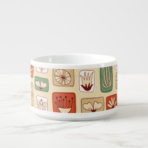 Scandinavian Abstract Leaves Tile Design Bowl