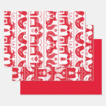 Scandinavian Animal Print Wrapping Paper Sheets