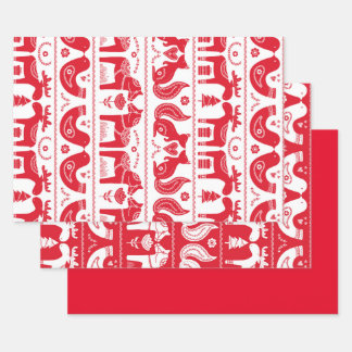 Scandinavian Animal Print Wrapping Paper Sheets