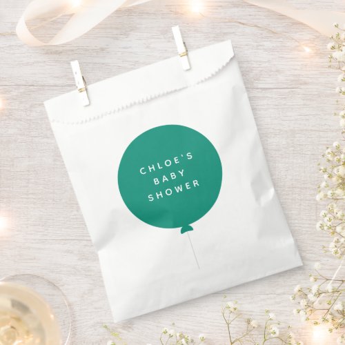 Scandinavian Balloon  Green Modern Baby Shower Favor Bag