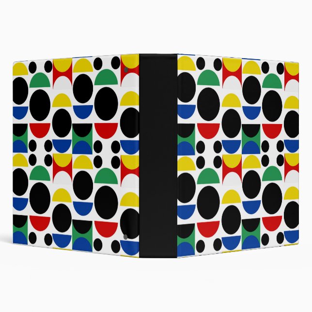 Scandinavian Bauhaus Mid-Century Pattern 3 Ring Binder (Background)