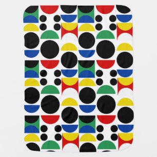 Scandinavian Bauhaus Mid-Century Pattern Baby Blanket