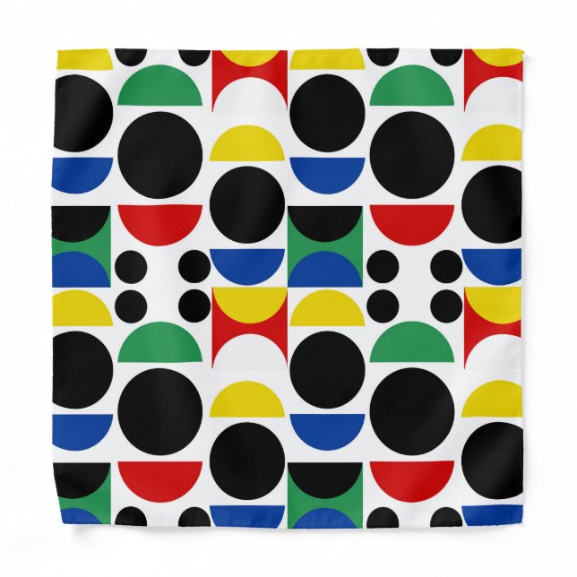 Scandinavian Bauhaus Mid-Century Pattern Bandana (Front)