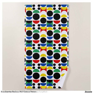 Scandinavian Bauhaus Mid-Century Pattern Beach Towel