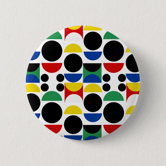 Scandinavian Bauhaus Mid-Century Pattern Button (Front)