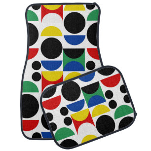 Scandinavian Bauhaus Mid-Century Pattern Car Floor Mat