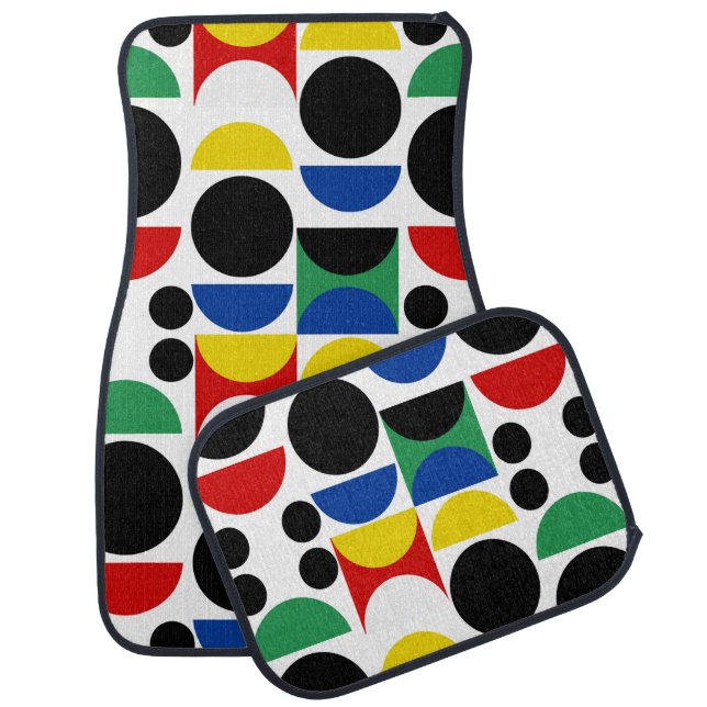 Scandinavian Bauhaus Mid-Century Pattern Car Floor Mat (Set)