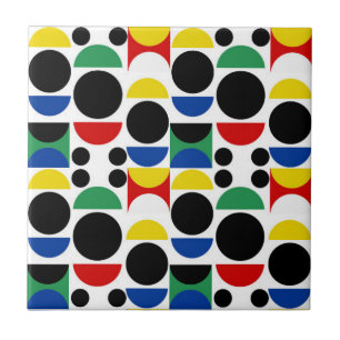 Scandinavian Bauhaus Mid-Century Pattern Ceramic Tile