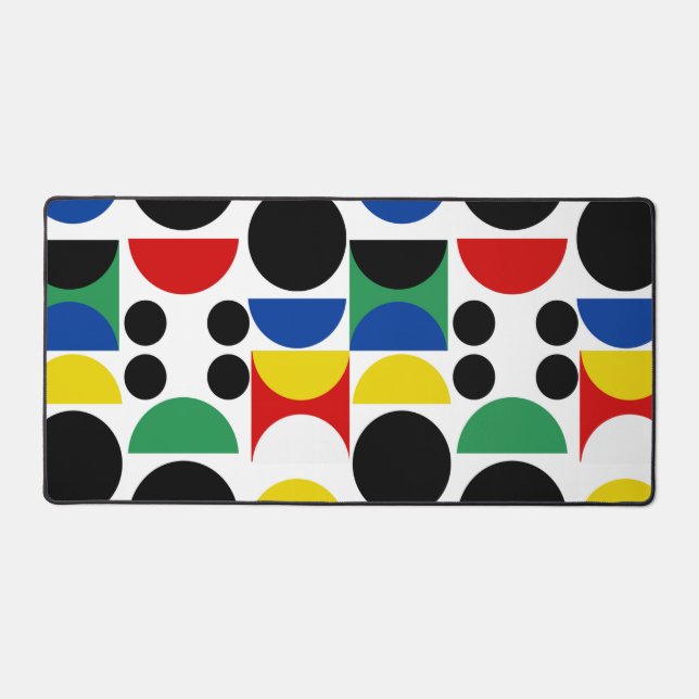 Scandinavian Bauhaus Mid-Century Pattern Desk Mat (Front)