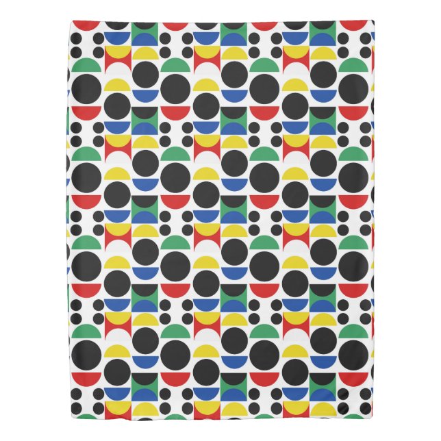 Scandinavian Bauhaus Mid-Century Pattern Duvet Cover (Front)