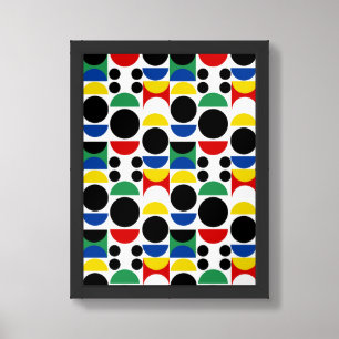 Scandinavian Bauhaus Mid-Century Pattern Framed Art