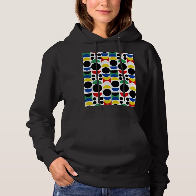Scandinavian Bauhaus Mid-Century Pattern Hoodie (Front)
