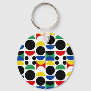 Scandinavian Bauhaus Mid-Century Pattern Keychain