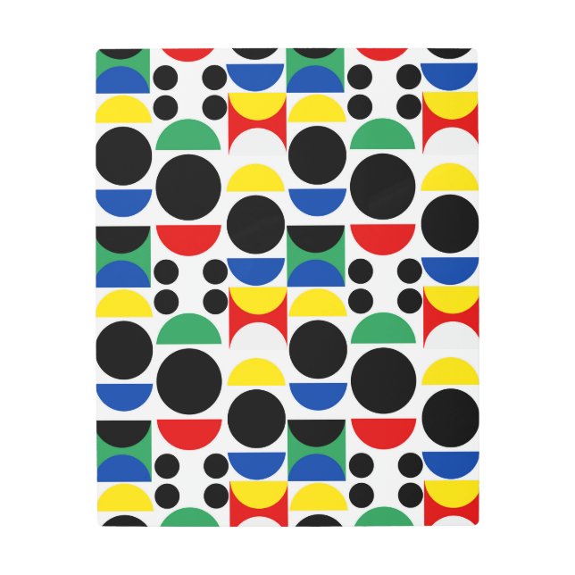 Scandinavian Bauhaus Mid-Century Pattern Metal Print (Front)