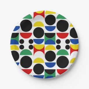 Scandinavian Bauhaus Mid-Century Pattern Paper Plates