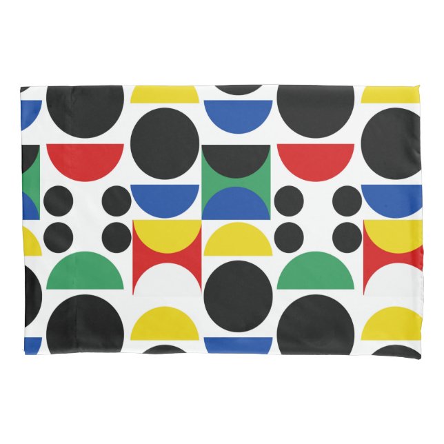 Scandinavian Bauhaus Mid-Century Pattern Pillow Case (Front)