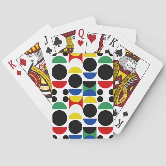 Scandinavian Bauhaus Mid-Century Pattern Poker Cards (Back)