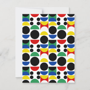 Scandinavian Bauhaus Mid-Century Pattern Postcard