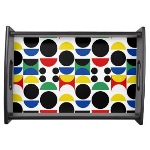 Scandinavian Bauhaus Mid-Century Pattern Serving Tray