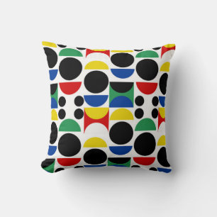 Scandinavian Bauhaus Mid-Century Pattern Throw Pillow
