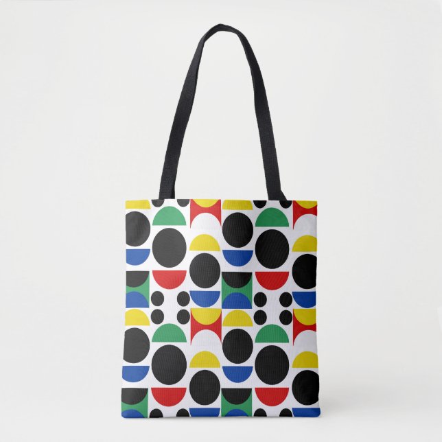 Scandinavian Bauhaus Mid-Century Pattern Tote Bag (Front)