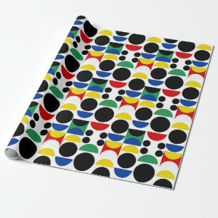 Scandinavian Bauhaus Mid-Century Pattern Wrapping Paper
