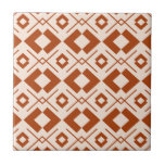 Scandinavian beige and burnt orange geometric ceramic tile<br><div class="desc">Beige and burnt orange geometric pattern</div>