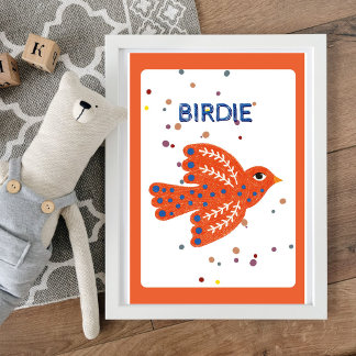 Scandinavian Birdie Kids Wall Art - Person
