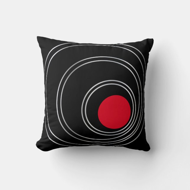 Scandinavian black and white, pattern, simple, min throw pillow (Front)