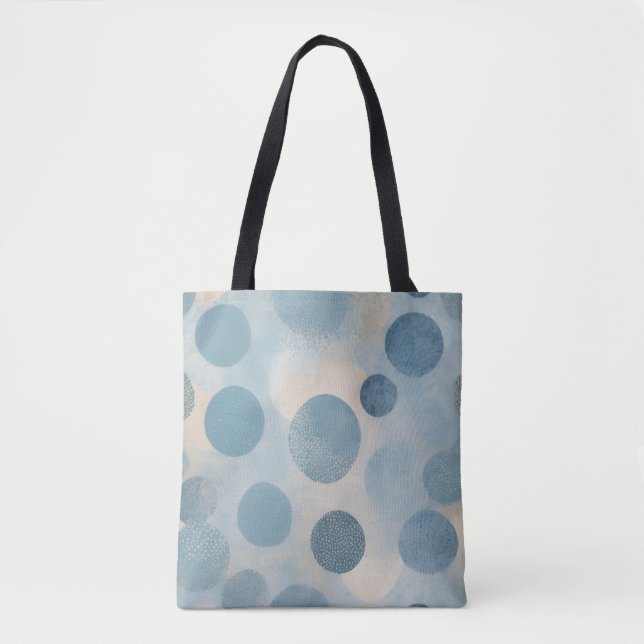 Scandinavian Blue Dot Pattern Tote Bag (Front)