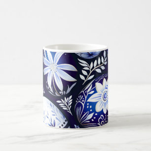 Scandinavian Blue Easter Egg Spring Floral Coffee Mug