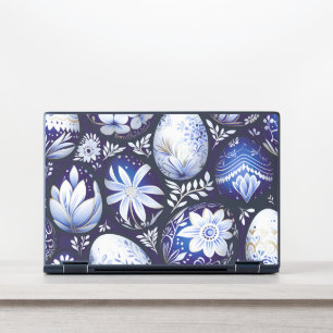 Scandinavian Blue Easter Egg Spring Floral HP Laptop Skin