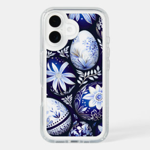 Scandinavian Blue Easter Egg Spring Floral iPhone 16 Case
