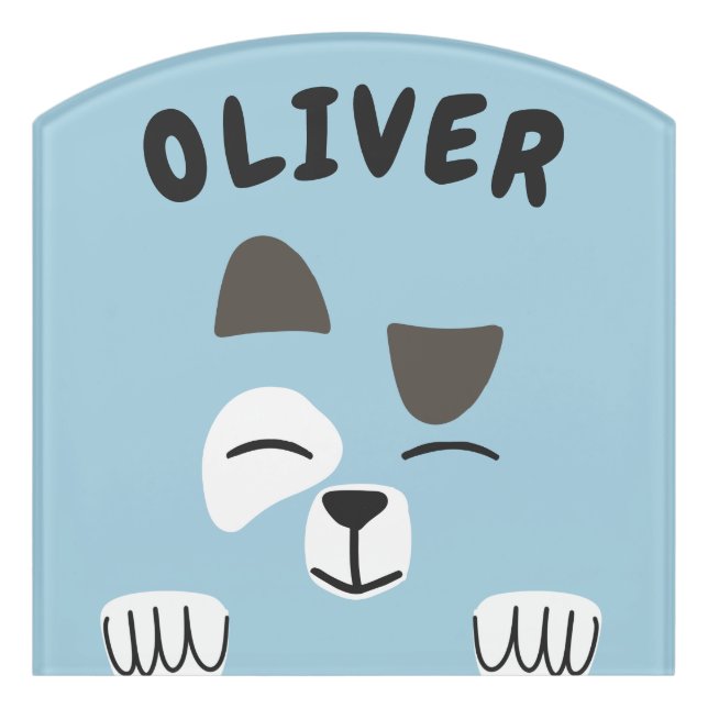 Scandinavian Blue Heeler Dog Custom Door Sign (Contour Front)
