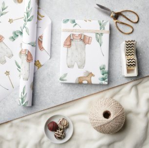 Scandinavian Boho Nursery Pattern Wrapping Paper