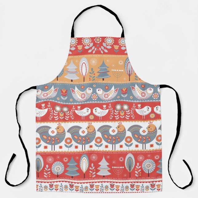 Scandinavian borders: vintage textile design. apron (Front)